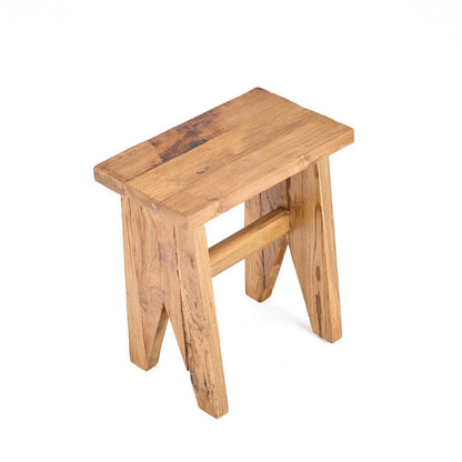 Teak stool with sturdy legs - 40 cm