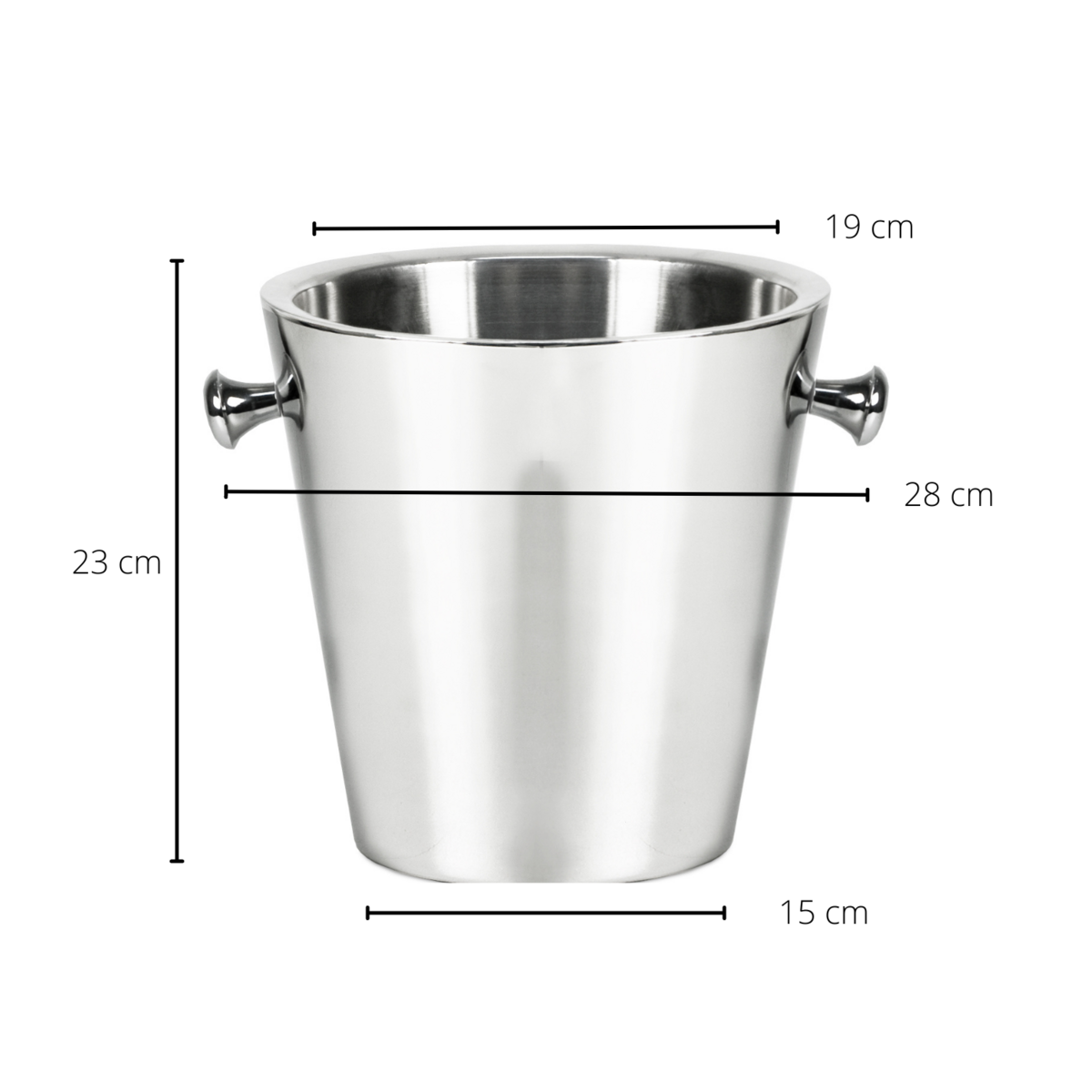 Versilberter Flaschenkühler Sevilla, doppelwandig, ø 22 cm