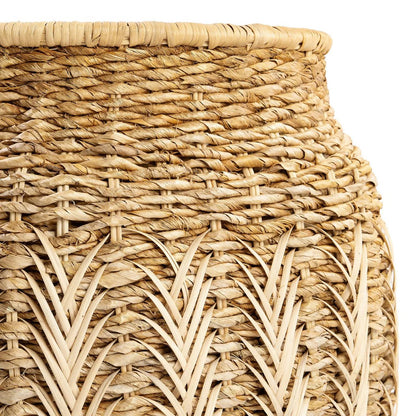 Rattan and banana leaf basket - natural, medium