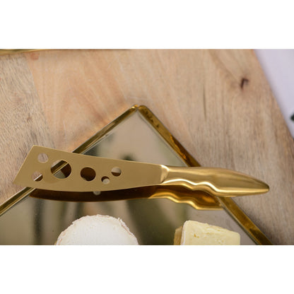 Hammered gold metal tray, 50 × 11.5 cm