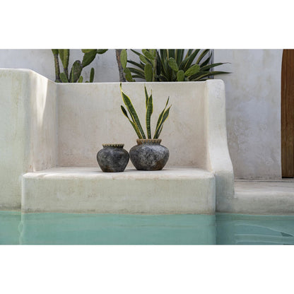 Styly terracotta vase, antique grey - medium