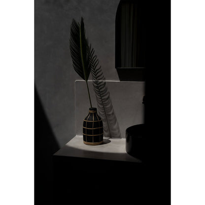 Terracotta vase black natural 13 × 24 cm – tall, Indonesia
