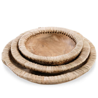 Holzservierschale 30 cm Durchmesser – natur, groß