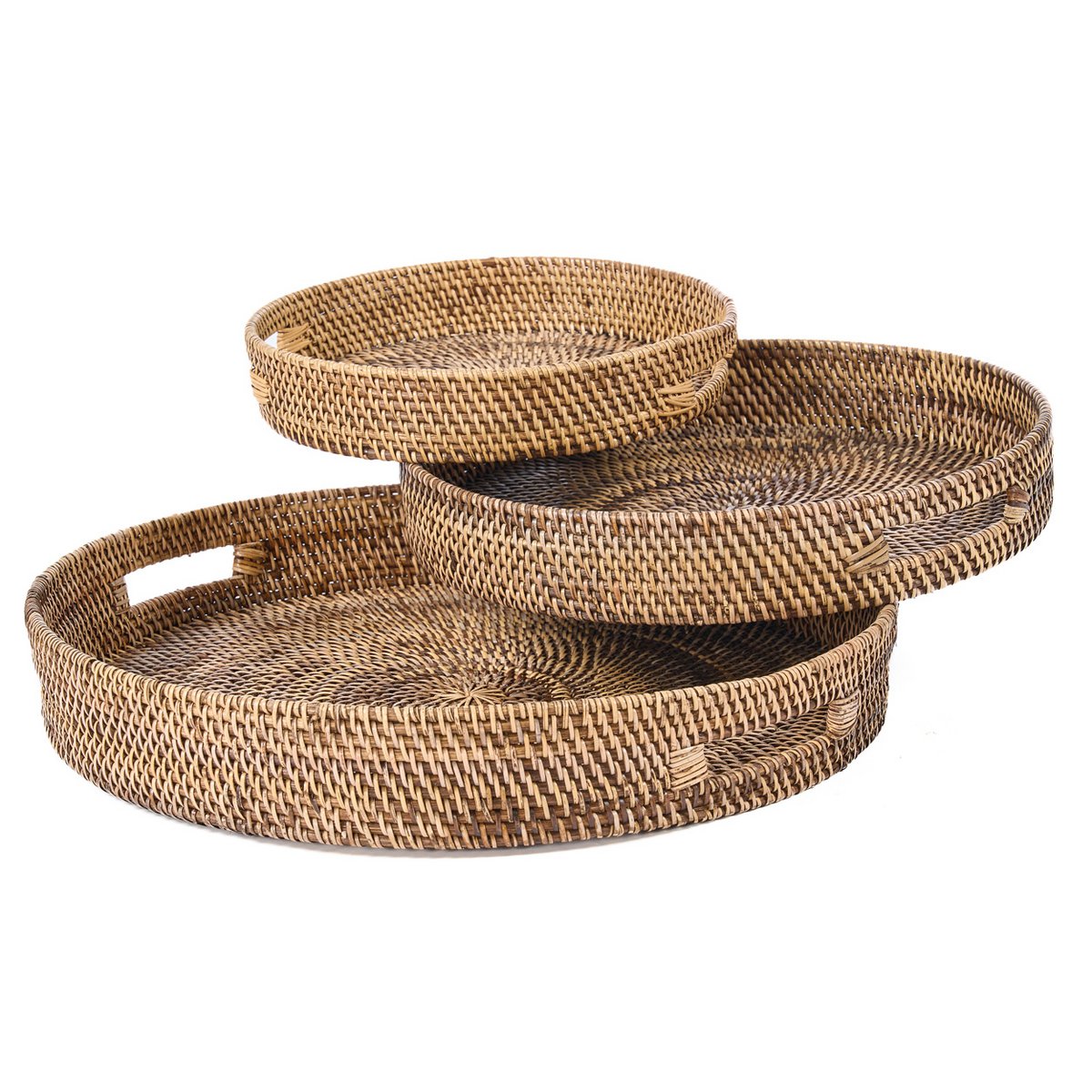 Rattan-Serviertablett, 51 cm – handgeflochten, natur