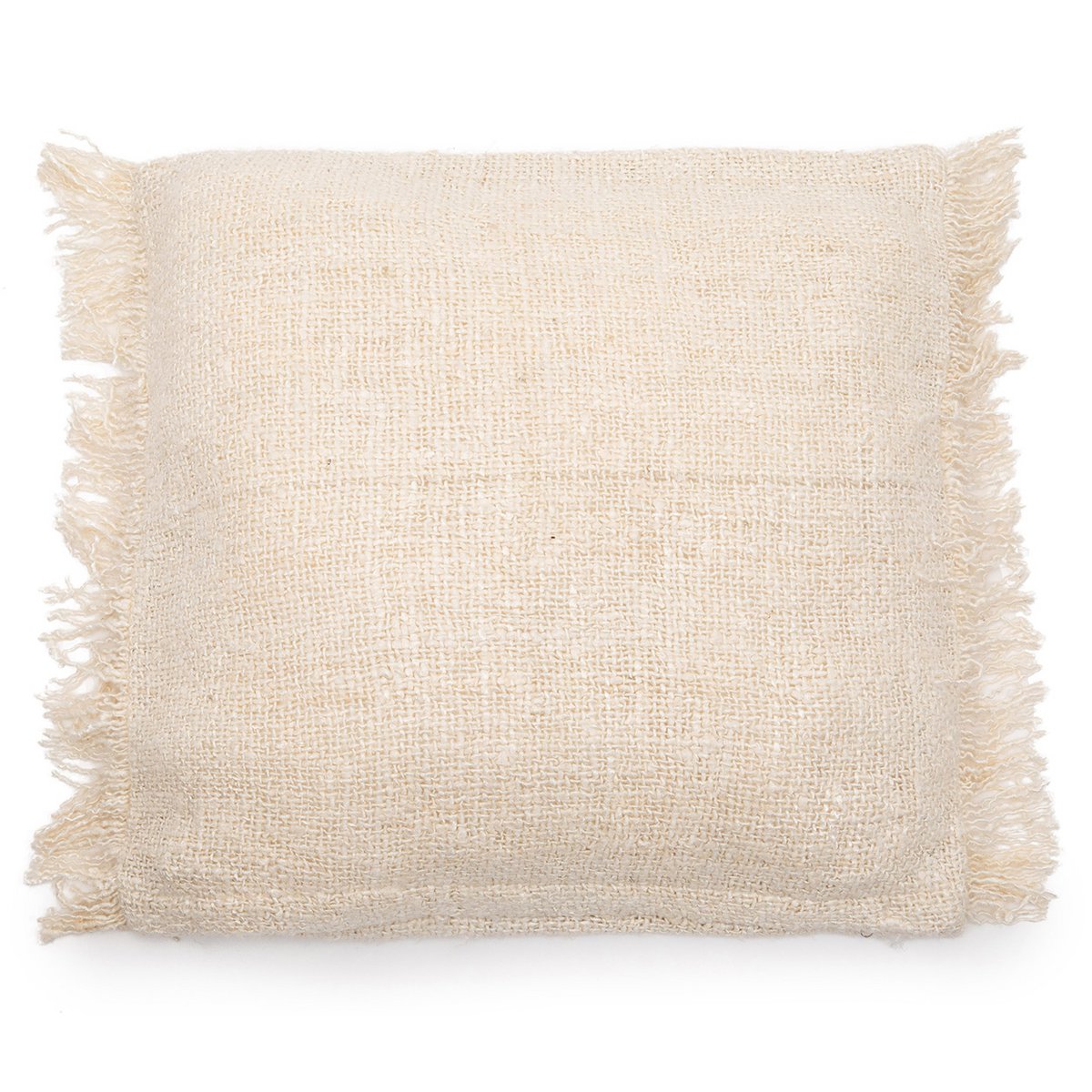 Hand-dyed cotton cushion cover, 60×60 cm - Cream