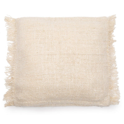 Håndfarvet bomuldspudebetræk, 60×60 cm - Cremefarvet