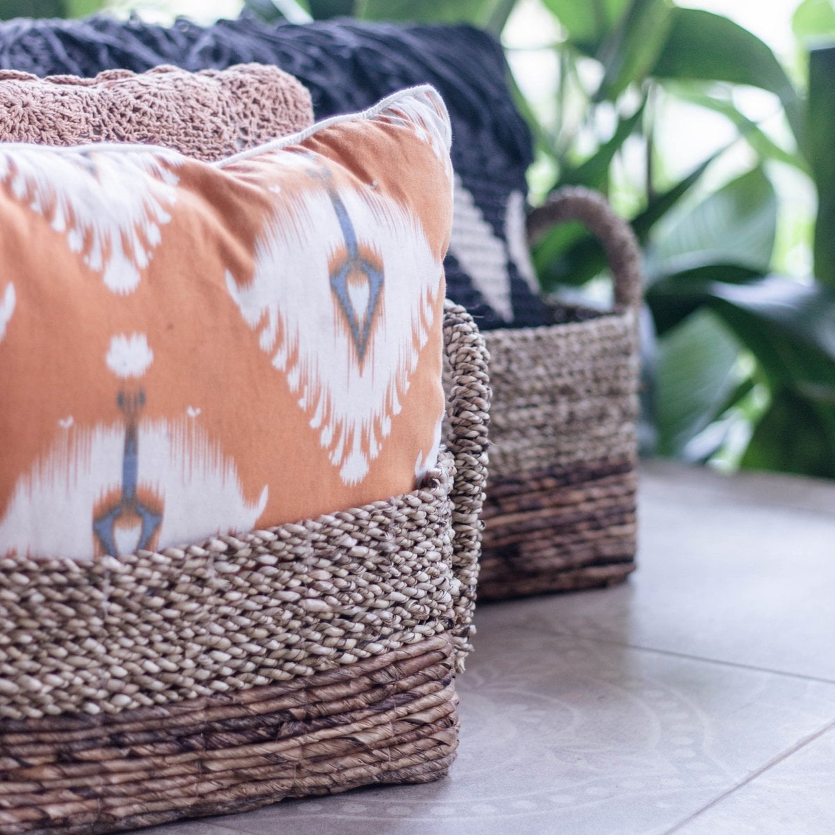 Banana fibre & seagrass basket Kapauku – 2 sizes