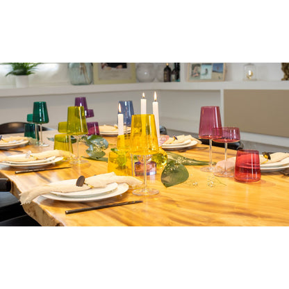 Multicolour glass water glasses 300 ml – set of 6