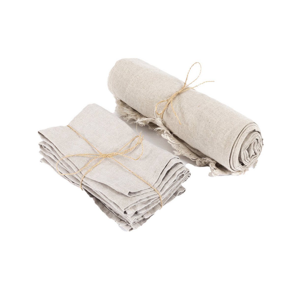 Tischdecke aus Leinen, beige, 150×150 cm