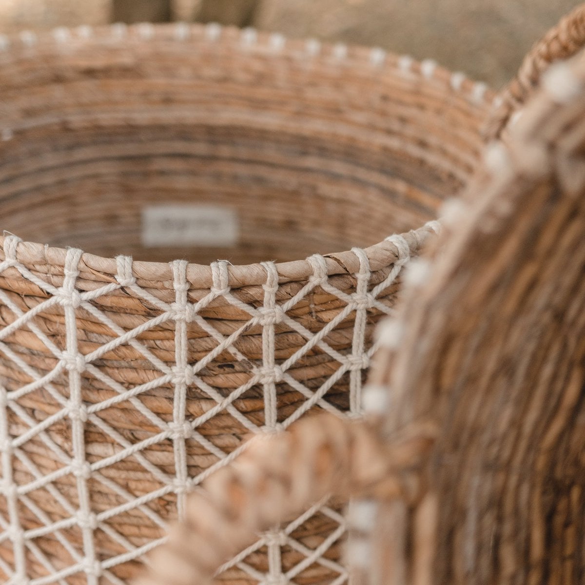 Korb Kerso M aus Baumwolle und Jute – Ø 35 cm, 40 cm hoch