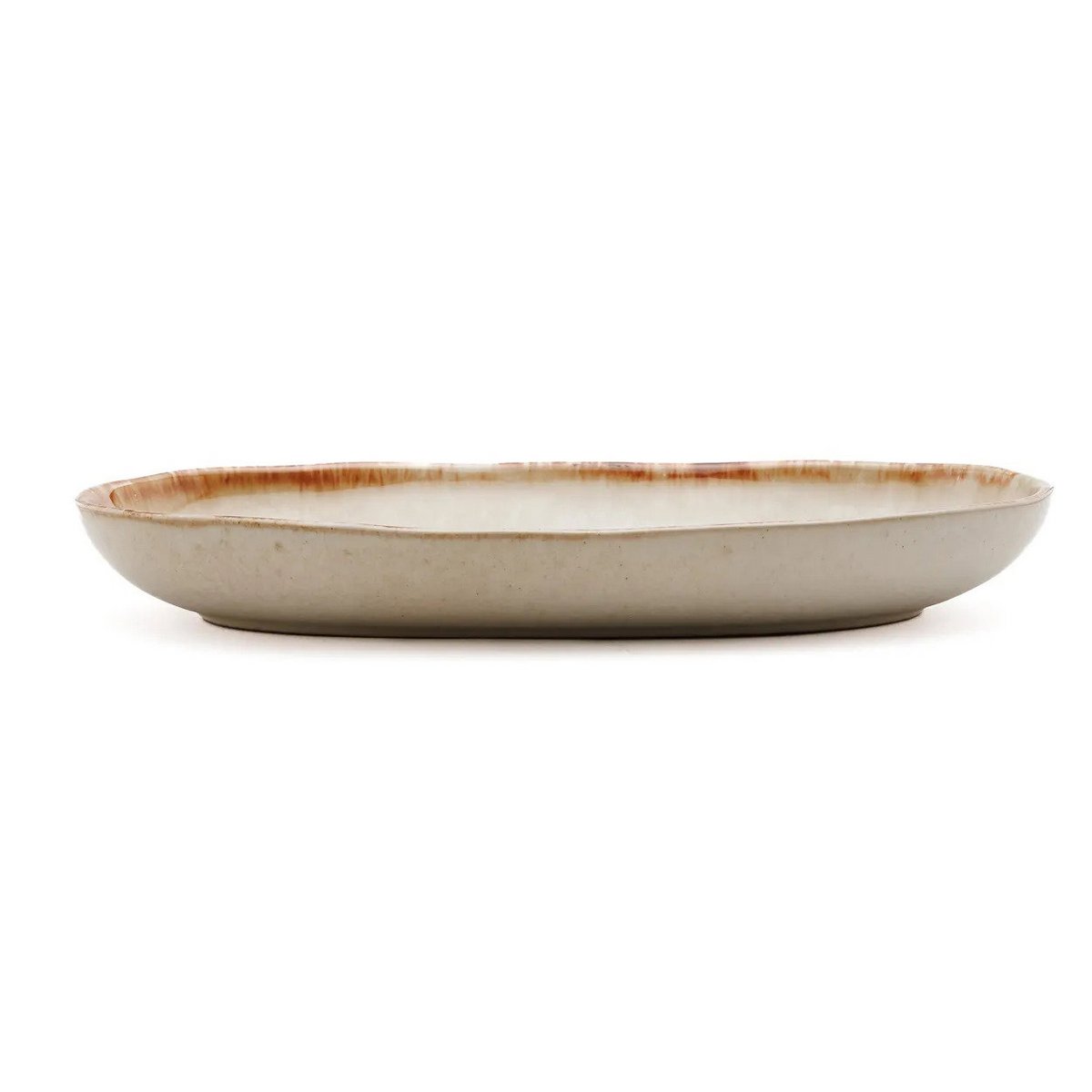 White stoneware oval plate M 24 × 13 cm - made in Portugal