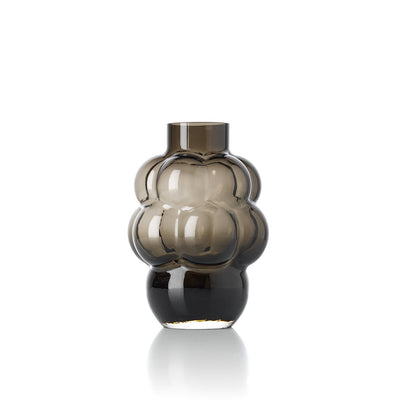 Glass Grape Vase, Dark Grey - Medium