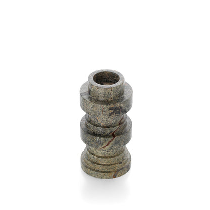 Marmorleuchter Bidasar, 20 cm – grüne, totemartige Form