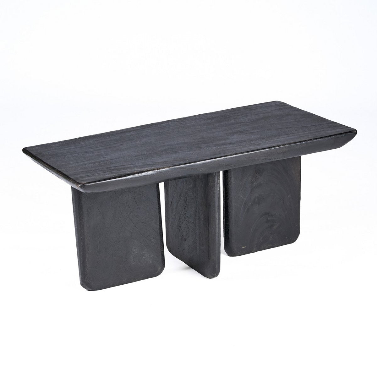 Mango wood coffee table, black - 100×50×45 cm