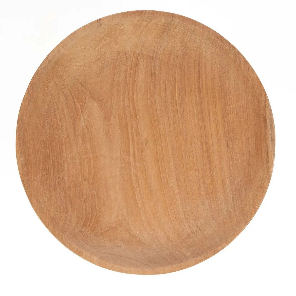 Kagefad i teak med fod, ternet bund - natur