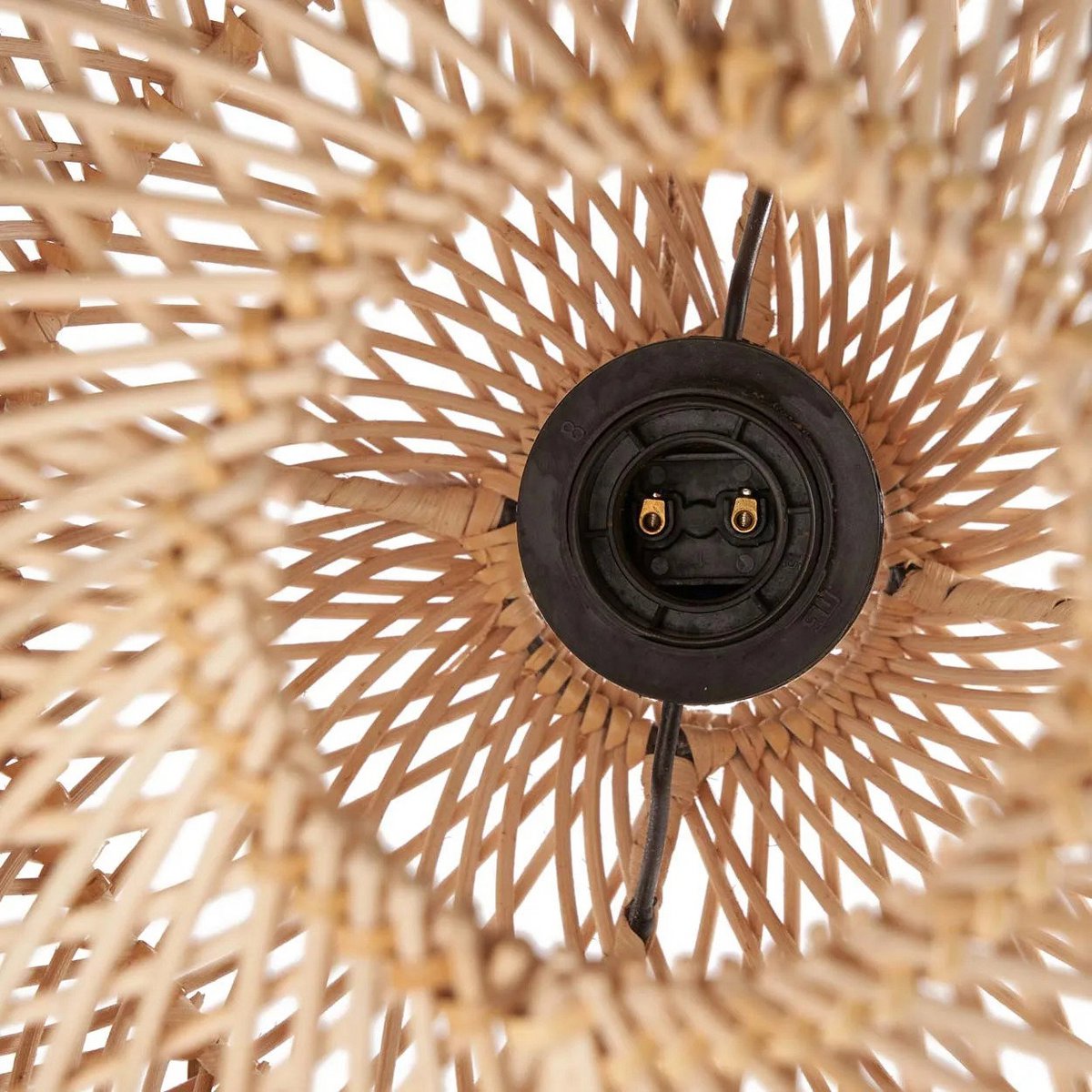 Håndvævet pendellampe i rattan, kugleformet, 30 cm - natur, lille