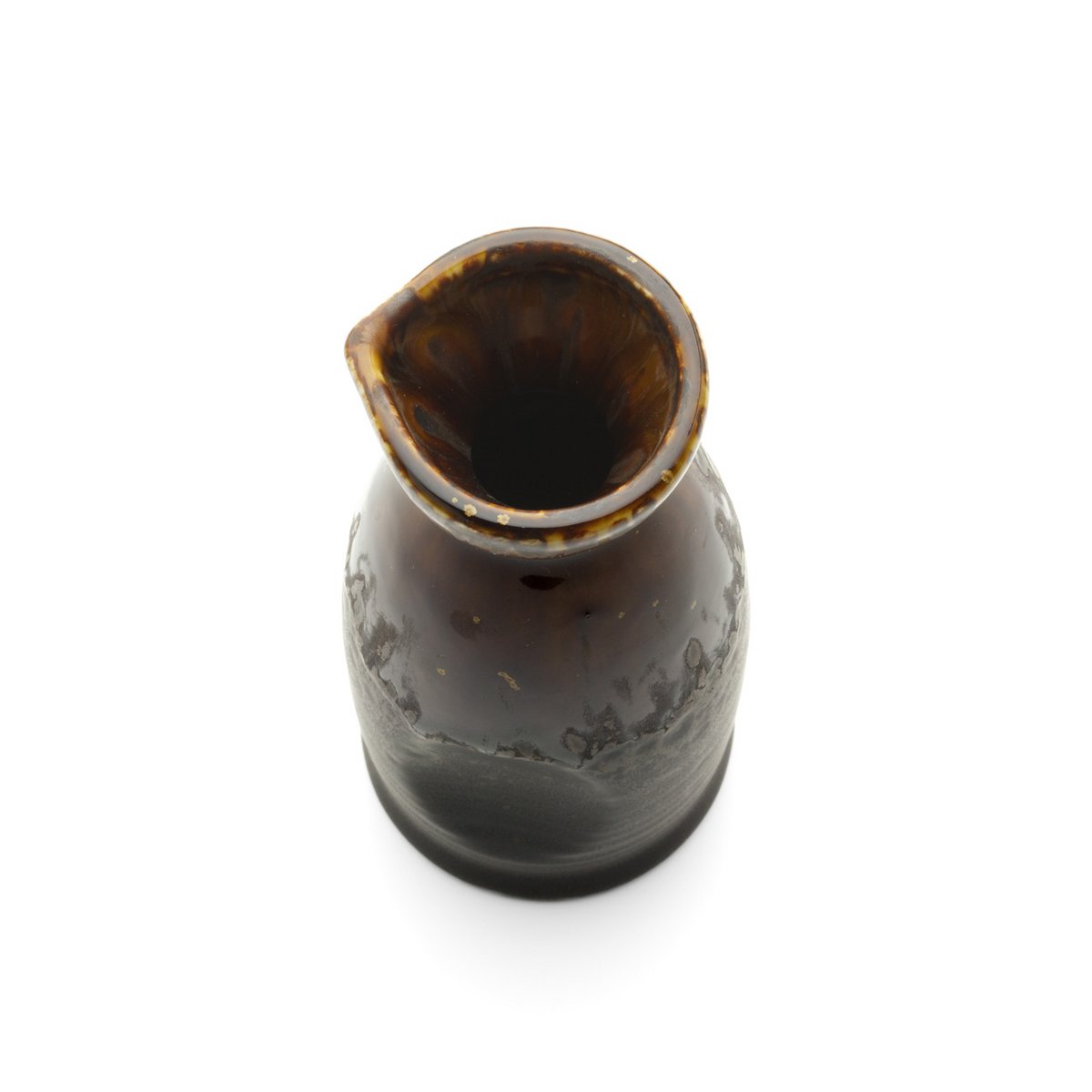 Ceramic saké pourer, brown - handmade