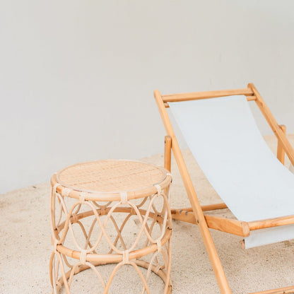 Natural rattan side table Muara beige Ø45 cm - handwoven