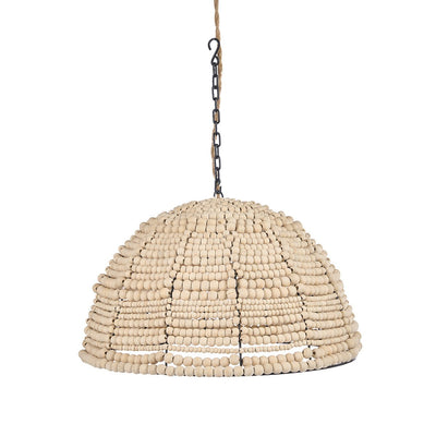 Wooden bead dome pendant - Natural