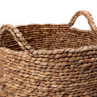 Water hyacinth basket Balai L – handwoven, 37 × 39 cm