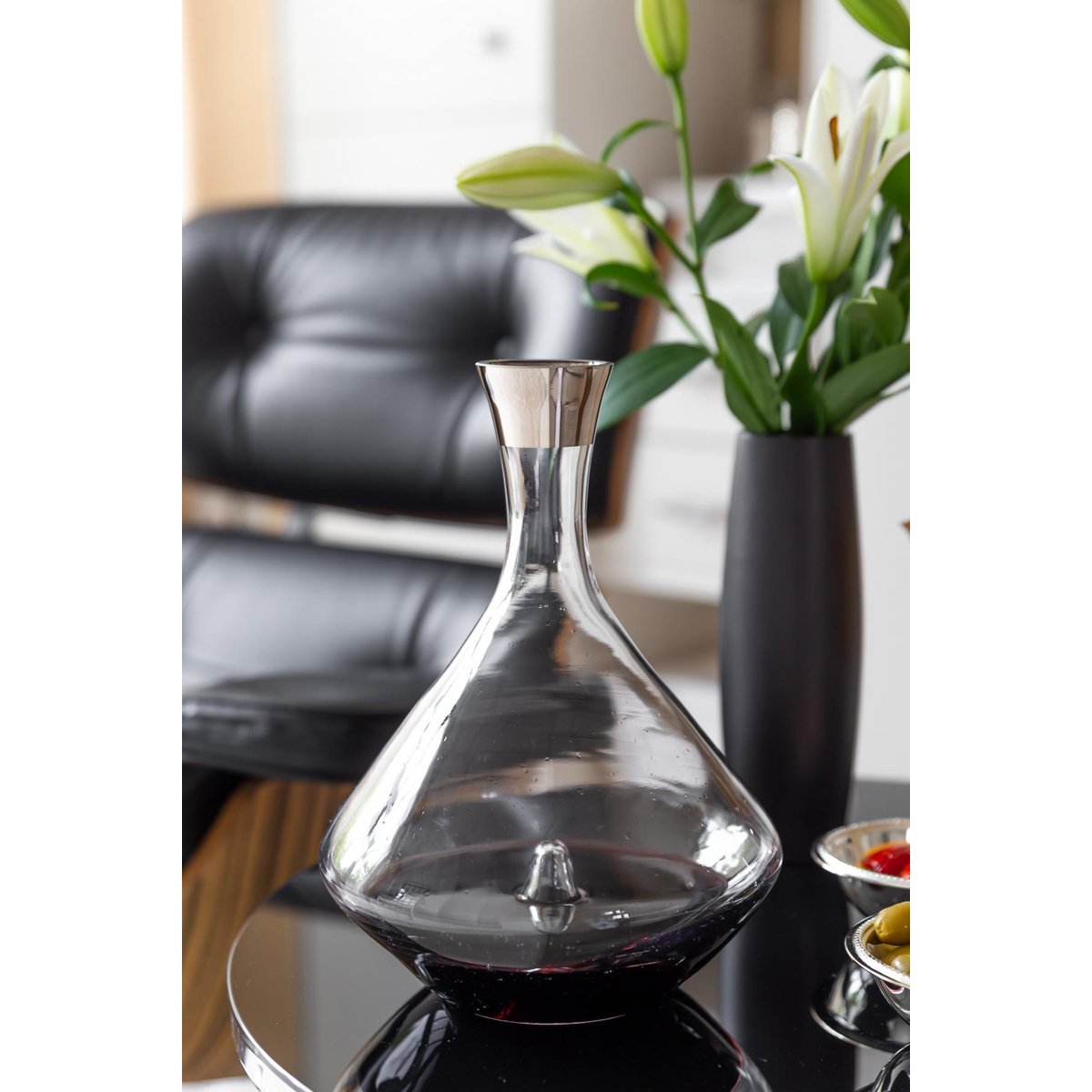 Krystalkaraffel Frederick med platinrand – 2,1 L