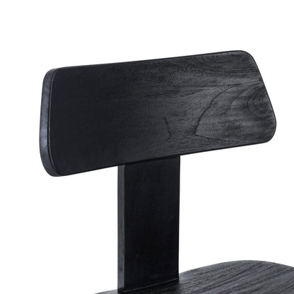 Teak dining chair, black - 51 × 83 cm