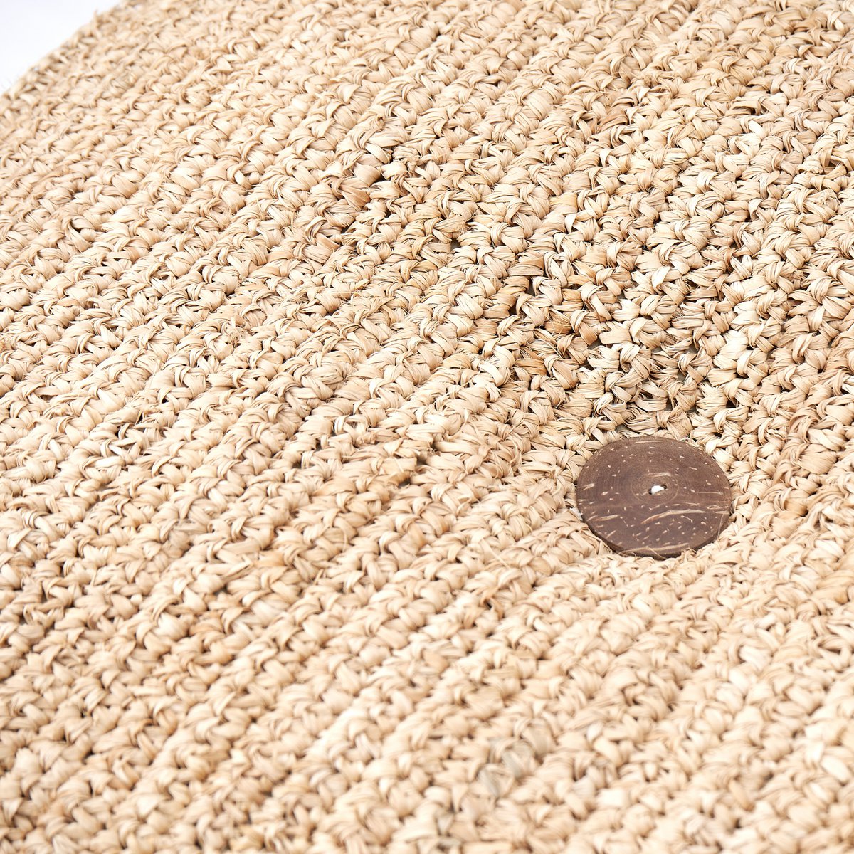 Raffia pouf PADAR 55 × 55 cm - coconut fiber & cotton