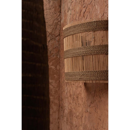 Væglampe i rattan 45 cm – håndvævet, naturlig finish