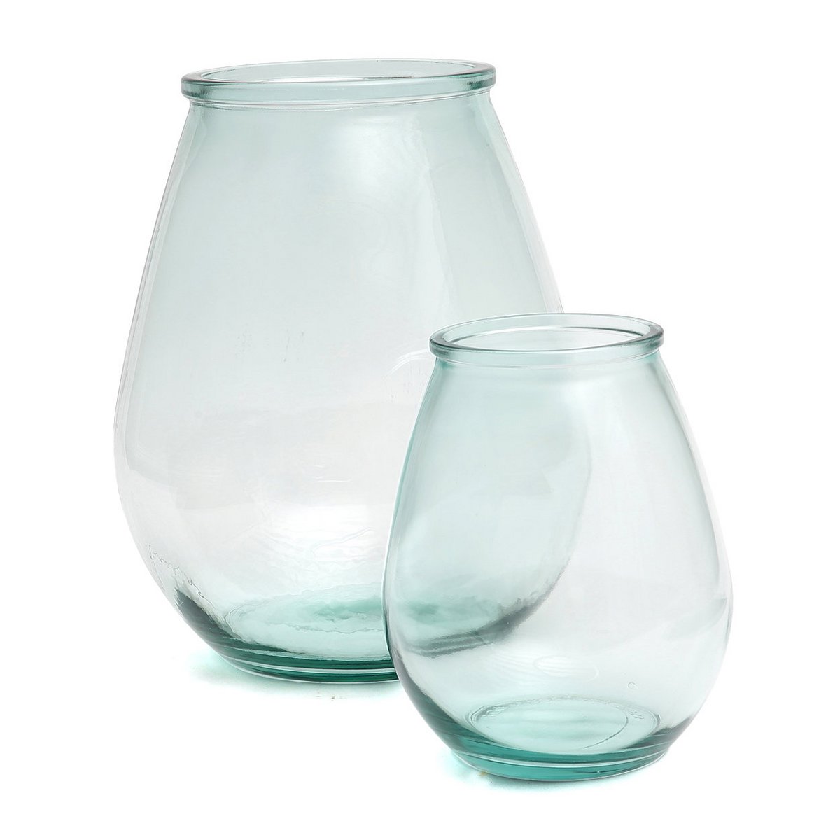 Recycled glass vase, medium - blue, large