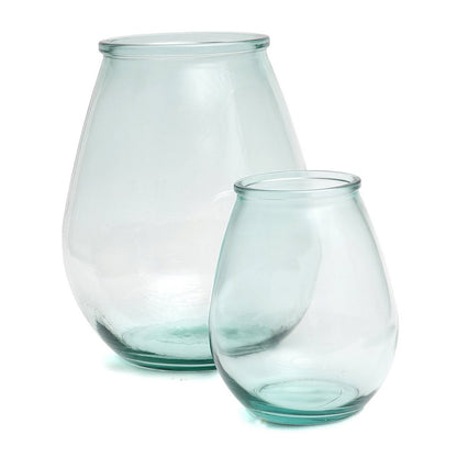 Recycled glass vase, medium - blue, large
