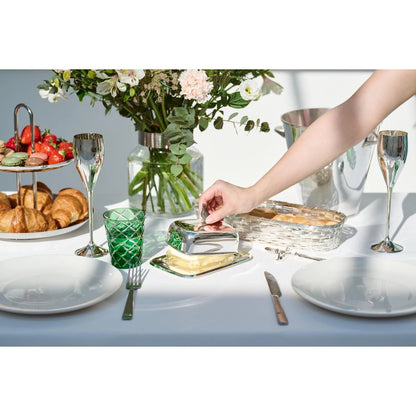 Silver steel butter dish with knife, 18 cm - Pheasant
