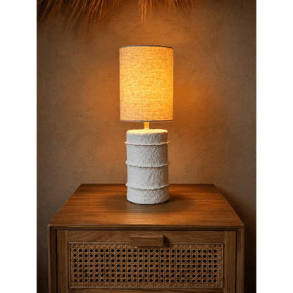 Papier-mâché table lamp, 20 cm - white small