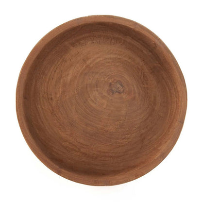 Teakschale, rund, 25 cm – natürliche Rundungen