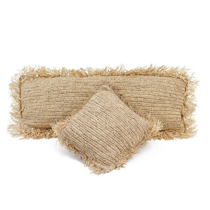 Kissenbezug aus Bast 35×100 cm – handgewebt, naturbeige