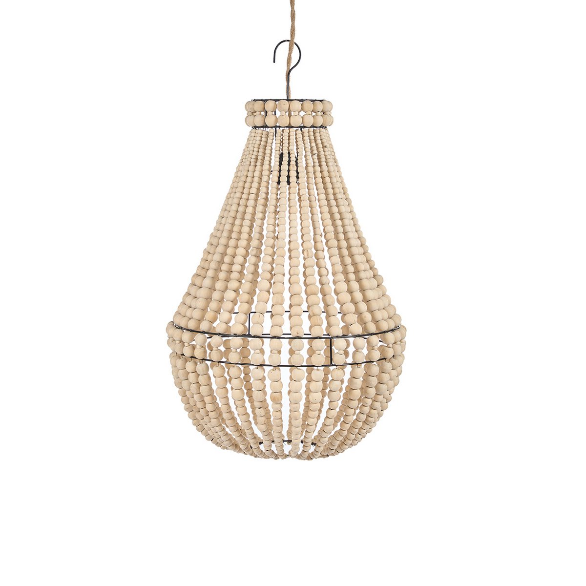 Jernlysekrone 40 × 73 cm - naturlig finish, Indonesien