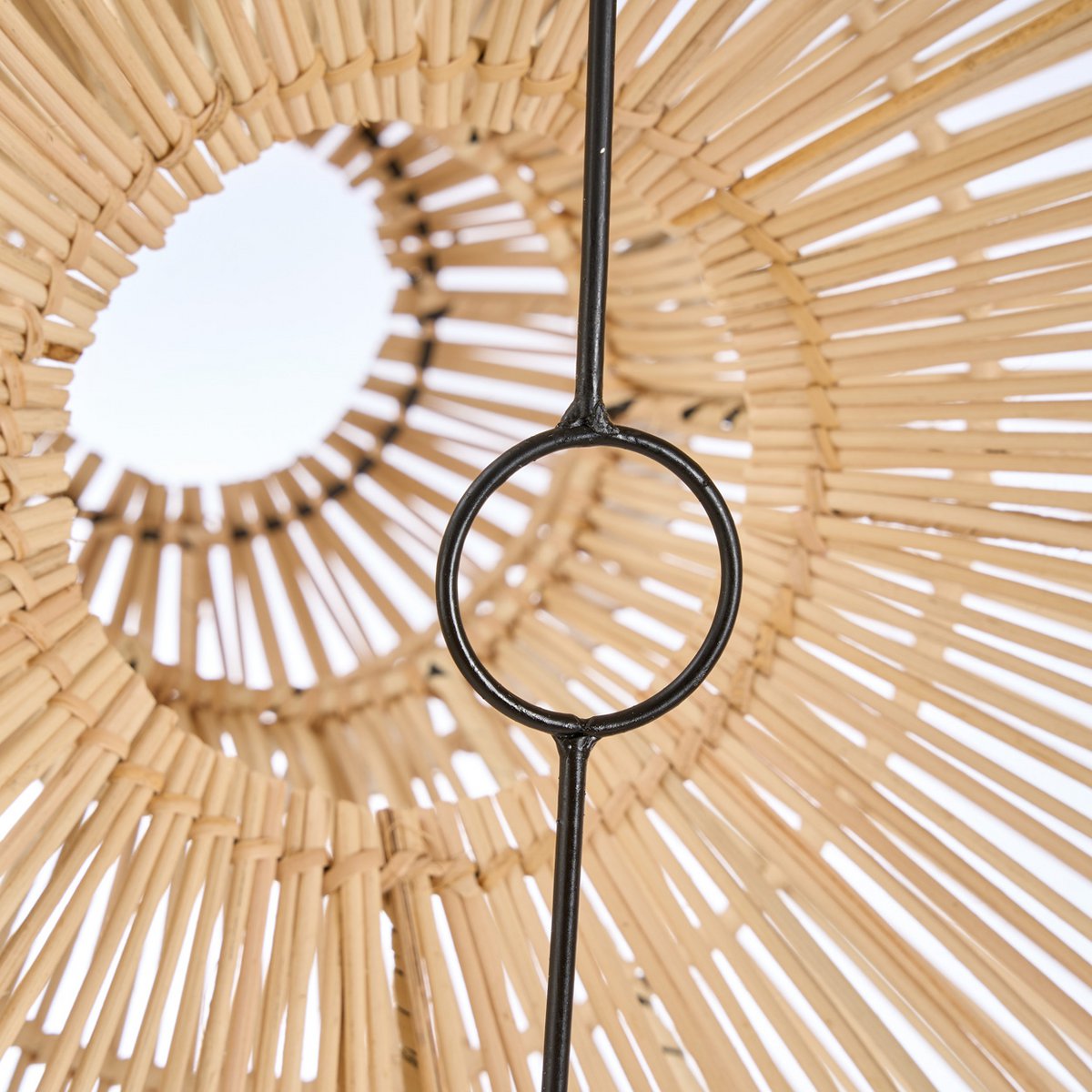 Rattan-Pendelleuchte, 84 cm – natürlicher Matchabesen