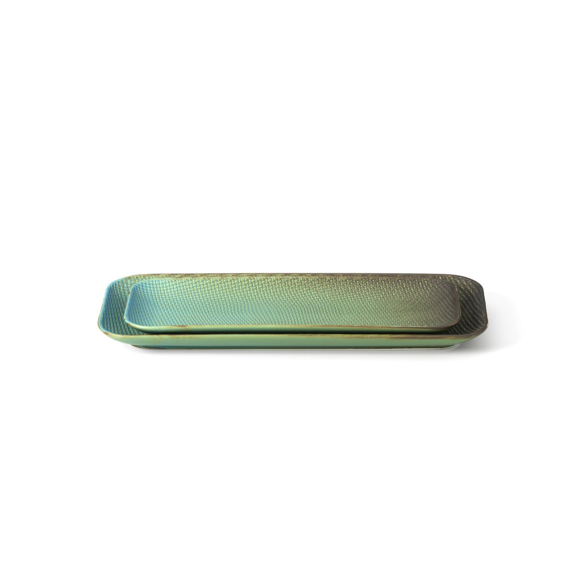 Ceramic rectangular plate, 36 cm - lagoon