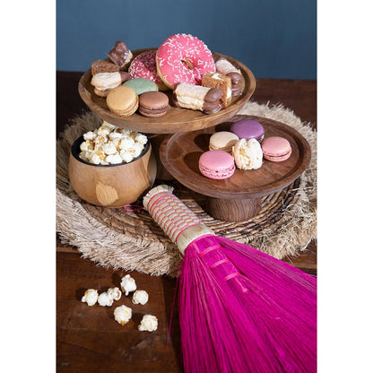 Teak cake stand, 28 cm - large