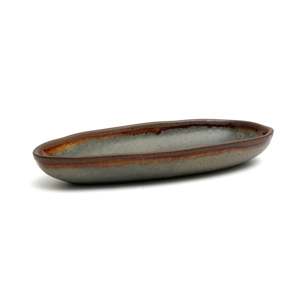 Stoneware serving platter, medium - Portuguese handmade