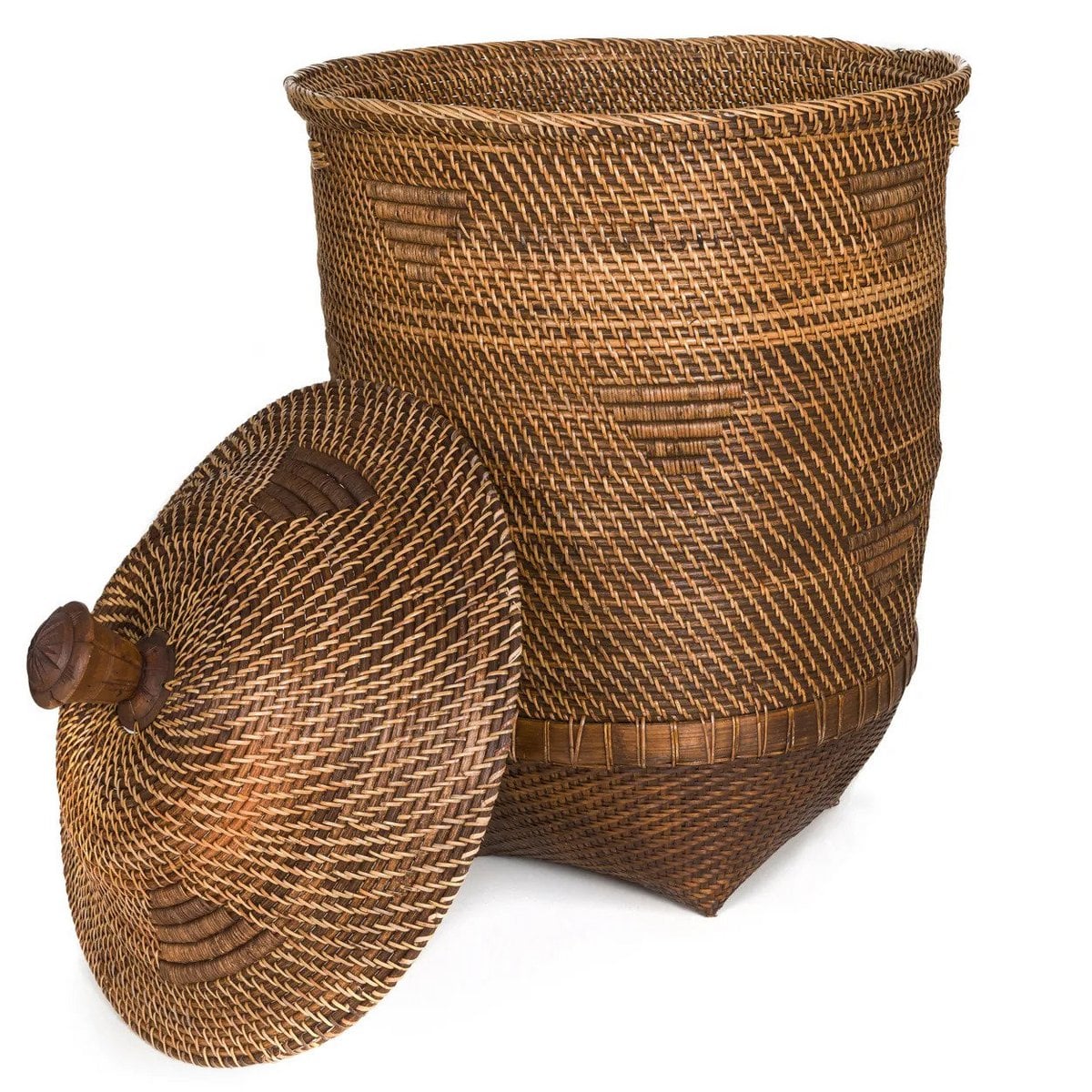Rattan laundry basket 50 × 90 cm XL - natural brown
