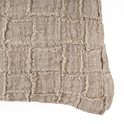 Pudebetræk i hør Damier 50×50 cm - natur