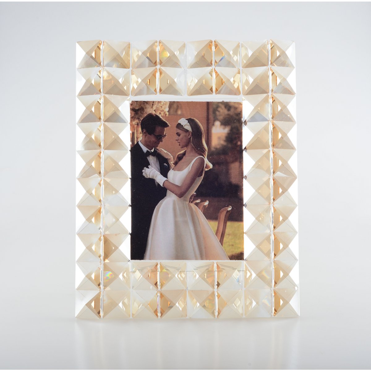 Amber crystal frame 23×28 cm - golden finish