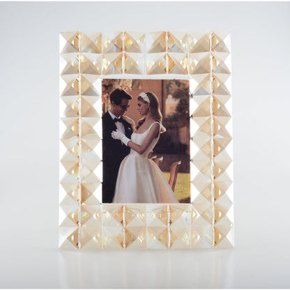 Amber crystal frame 23×28 cm - golden finish