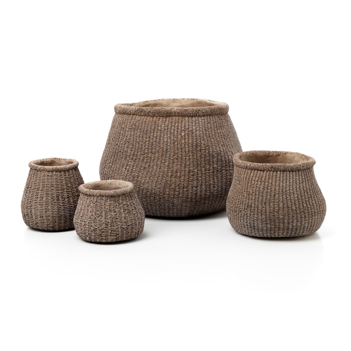 Concrete planter with puff silhouette, 25×23.5×19 cm, brown