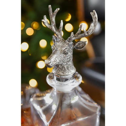 Glass carafe with stag cork stopper - 28 cm