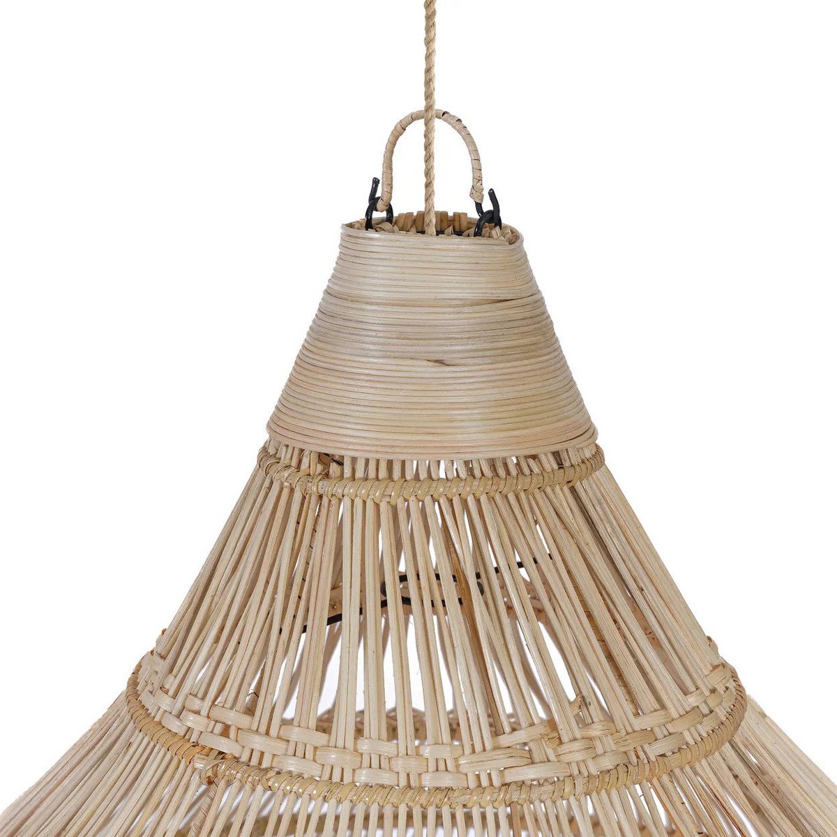 Rattan pendellampe 55 cm – dråbeformet, beige