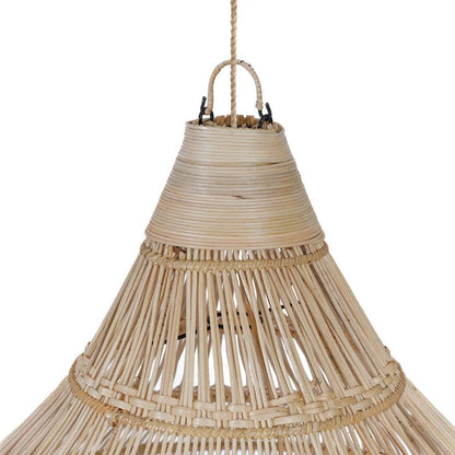 Rattan pendellampe 55 cm – dråbeformet, beige