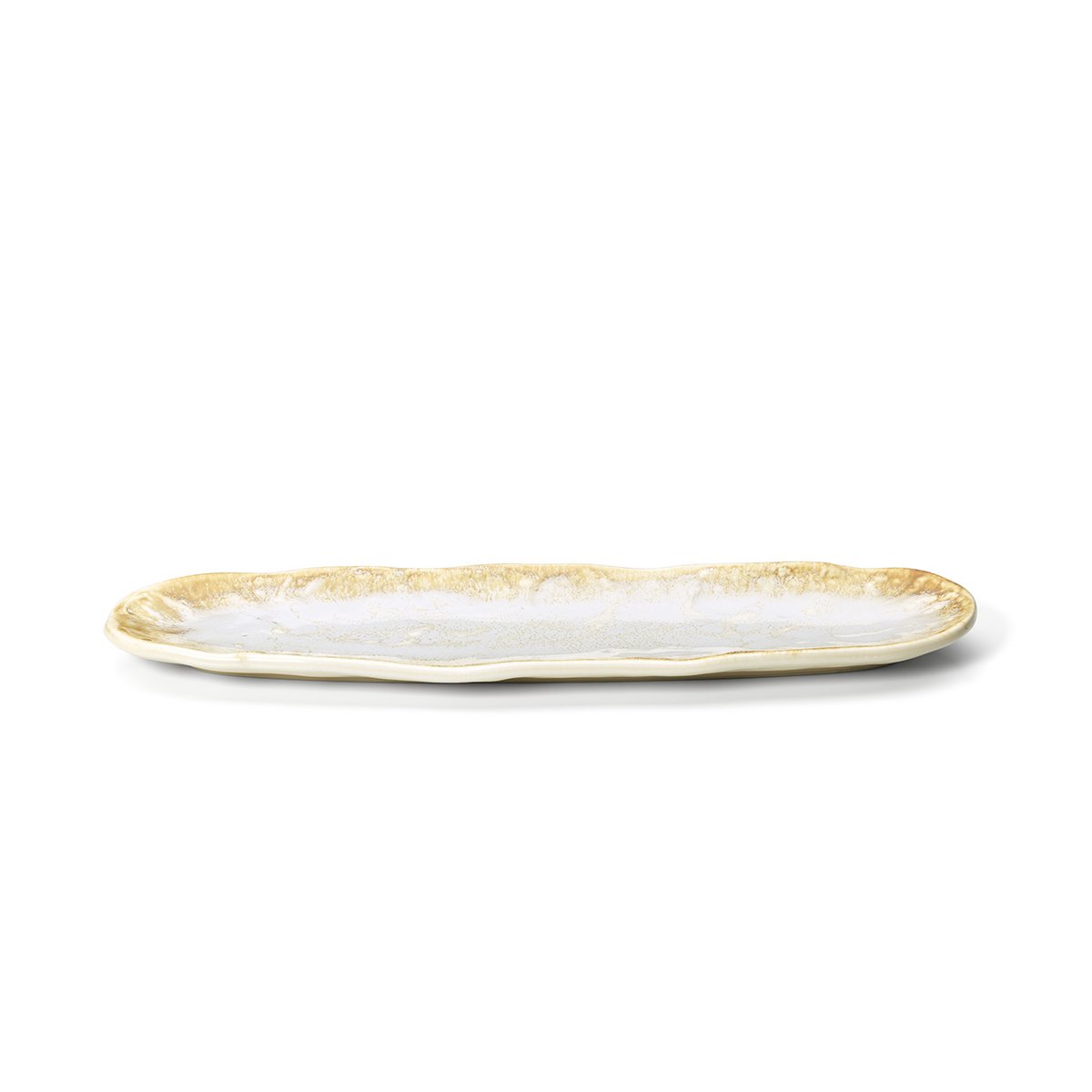 Ceramic oval platter 40.8×11.5 cm - beige