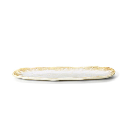 Ceramic oval platter 40.8×11.5 cm - beige
