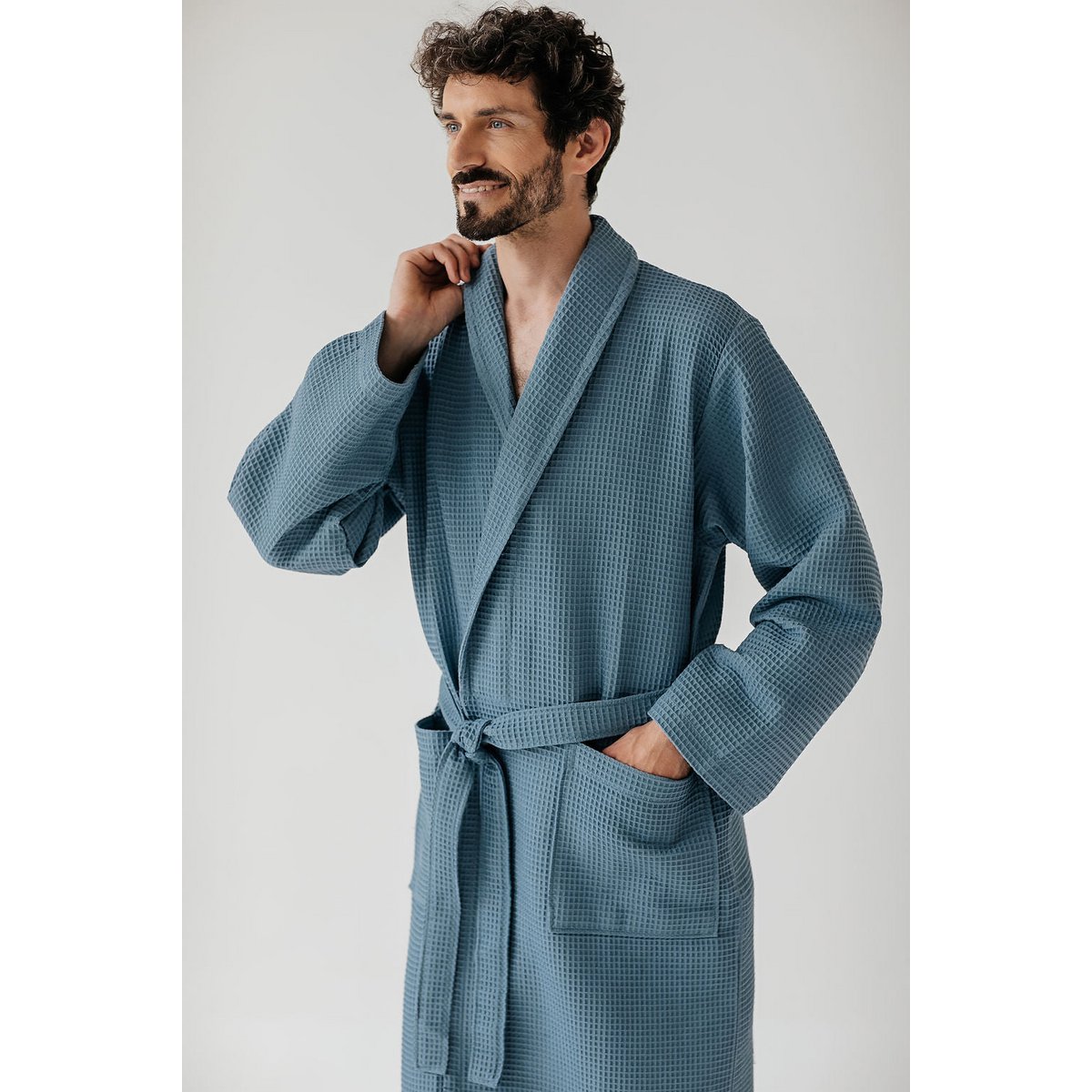 Kos cotton bathrobe XL - waffled weave